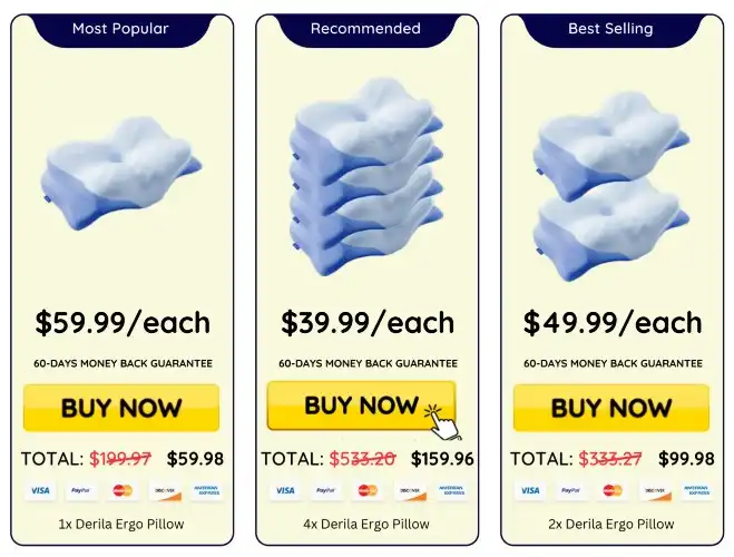 Derila Ergo Memory Foam Pillow Pricing — Order USA